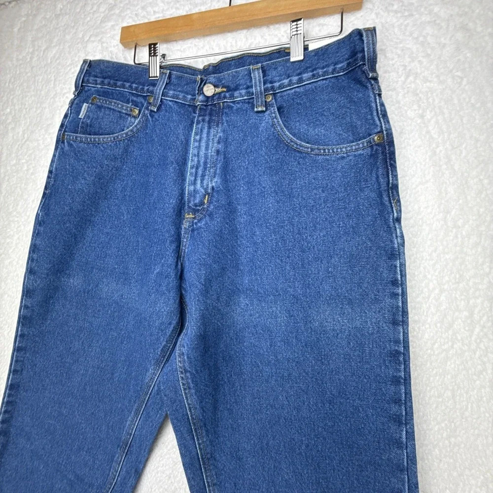 Carhartt Mens Loose Fit Denim Jeans 35x30 New with Tags B167 DST Blue Work Pants